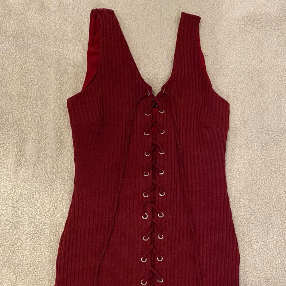 Red mini dress